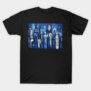 New York City in Picasso's Blue Period style T-Shirt